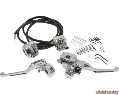 HardDrive Complete Handlebar Control 9/16" With Switches Chrome Harley Davidson 1996-2006 - 26-129