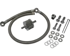 HardDrive Crankcase Breather Hose Braided For Custom Application 1993-2016