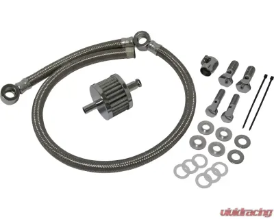 HardDrive Crankcase Breather Hose Braided For Custom Application 1993-2016 - 34-125