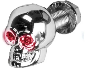 HardDrive Lighted Skull License Plate Screw Red