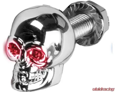 HardDrive Lighted Skull License Plate Screw Red - H040078