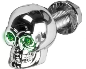 HardDrive Lighted Skull License Plate Screw Green