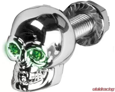 HardDrive Lighted Skull License Plate Screw Green - H040080