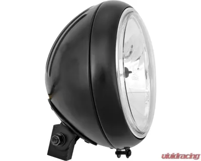 HardDrive 7" Headlight Grooved Shell Black Harley Davidson FL 1986-2004 - L20-6084GDBE