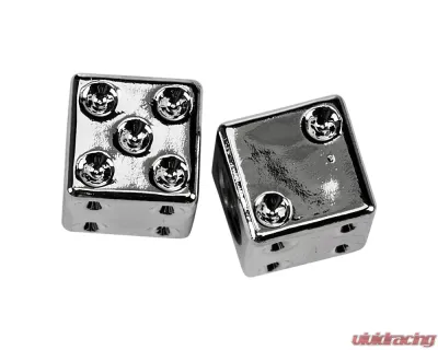 HardDrive Valve Stem Caps Chrome Dice - W99-6217C(2)
