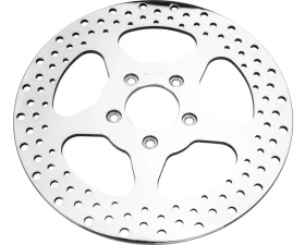 HardDrive Front Drilled Vented Rotor 5-Point Stainless Steel With Polished Harley Davidson Touring 2000-2007 | Softail 2000-2014 | Dyna 2000-2005