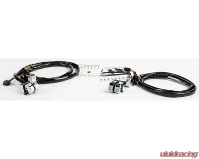 HardDrive Chrome Handlebar Switch Kit Black Letters Harley Davidson XL 2007-2013 | Dyna 2007-2011 | Softail 2007-2010 - 370199