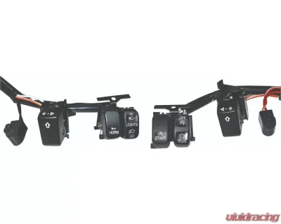 HardDrive Black Handlebar Switch Kit White Letters Harley Davidson XL 2007-2013 | Dyna 2007-2011 | Softail 2007-2010 - 370200