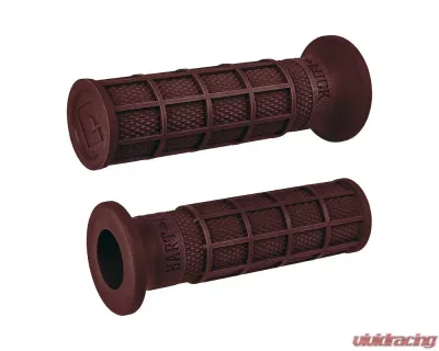 ODI Single Ply Waffle Grips Vtwin Dark Red - V02FWDR