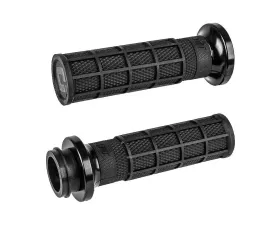 ODI Lock On Waffle Style Grips Black | Black For Cable Throttle