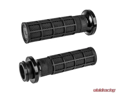 ODI Lock On Waffle Style Grips Black | Black For Indian Touring - V31ITW-BB-B