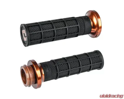 ODI Lock On Waffle Style Grips Blk | Bronze For Cable Throttle - V31HCW-BZ-Z