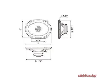 Pioneer 2 Way Speakers 6X8"250W Pair No Grills - TSG6820S