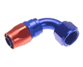 Redhorse Performance -04 90 Degree Double Swivel Hose End-Red & Blue