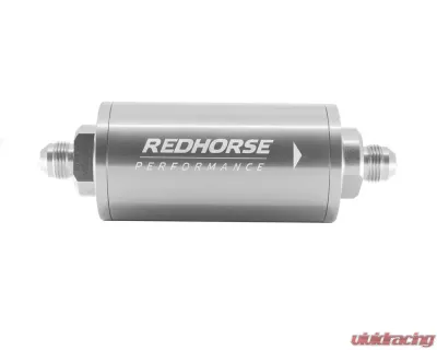 Redhorse Performance 6" Cylindrical In-Line Race Fuel Filter w/ 10 Micron S.S. Element - 08 AN - Clear - 4651-08-5-10