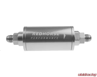 Redhorse Performance 6" Cylindrical In-Line Race Fuel Filter w/ 10 Micron S.S. Element - 12 AN - Clear - 4651-12-5-10