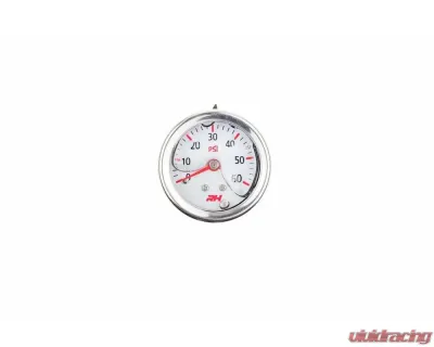 Redhorse Performance Liquid Filled Fuel  Pressure Gauge - 1/8" NPT Inlet - 60psi - White w/Silver Screws - 5001-60-1