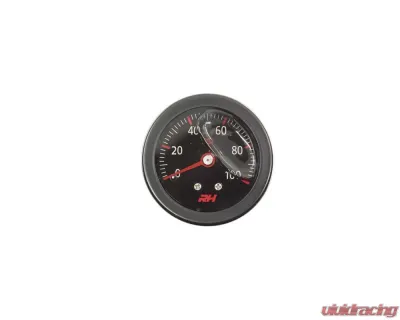 Redhorse Performance Liquid Filled Fuel Pressure Gauge - 1/8" NPT Male Inlet - 100psi - All Black Finish - 5002-100-3