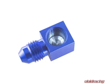 Redhorse Performance -04 AN Male to 1/8" NPT Female Gauge Adapter, 90 Degree - Blue - 9196-04-02-1