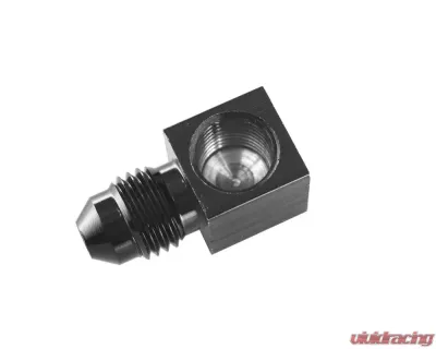 Redhorse Performance -04 AN Male to 1/8" NPT Female Gauge Adapter, 90 Degree - Black - 9196-04-02-2