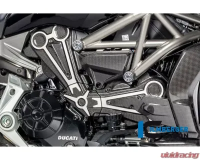 Ilmberger 3pc Gloss Cam Belt Covers w/ Chrome Decal Ducati XDiavel/XDiavel S 2016+ - ZAO.099.XD16G.K
