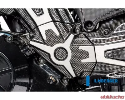 Ilmberger 3pc Gloss Cam Belt Covers w/ Chrome Decal Ducati XDiavel/XDiavel S 2016+ - ZAO.099.XD16G.K