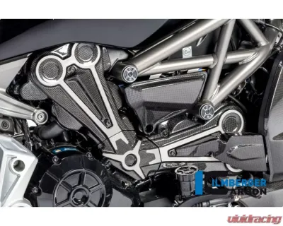 Ilmberger 3pc Gloss Cam Belt Covers w/ Chrome Decal Ducati XDiavel/XDiavel S 2016+ - ZAO.099.XD16G.K