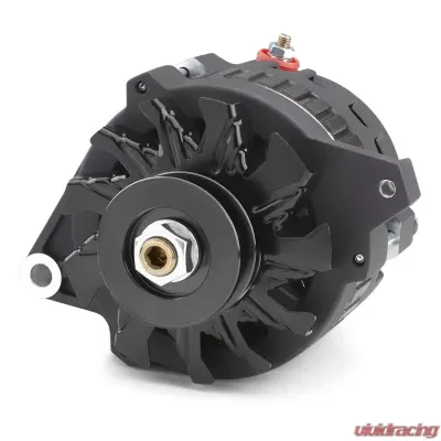 Proform CS130 Alternator; 160 AMP; 1-Wire; V-belt Pulley; Black Crinkle; 100% New - 66430.16BK