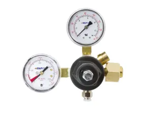 Dedenbear CO2 BOTTLE REGULATOR ONLY, ADJUSTABLE, DUAL GAUGES