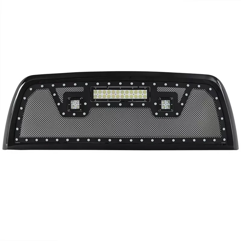 Paramount Automotive Evolution Stainless Steel Wire Mesh Packaged Grille Black w/ LED - 48-0848
