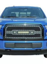 Paramount Automotive Evolution Stainless Steel Wire Mesh Packaged Grille Black w/ LED                                     - 48-0850 - Image 4