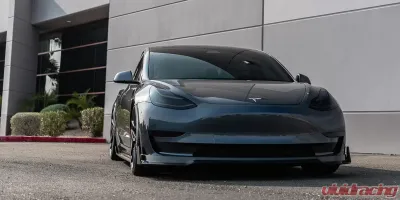 VR Aero Gloss Carbon Fiber Front Lip Spoiler Tesla Model 3 - VR-TSLM3-600