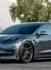 VR Aero Gloss Carbon Fiber Front Lip Spoiler Tesla Model 3                                     - VR-TSLM3-600 - Image 15
