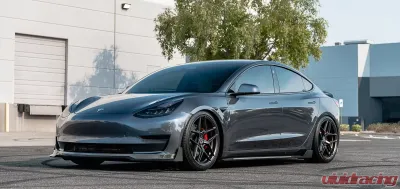 VR Aero Gloss Carbon Fiber Front Lip Spoiler Tesla Model 3 - VR-TSLM3-600