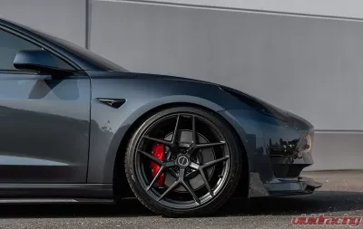 VR Aero Gloss Carbon Fiber Front Lip Spoiler Tesla Model 3 - VR-TSLM3-600