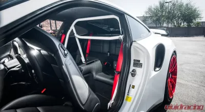VR Performance Gloss White Harness Bar Roll Bar Bolt-in Porsche 991 Carrera - VR-991-500