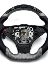 BMW M5 | M6 E6x OEM Upgraded Steering Wheel Shift Light Tri-Color Stitching Silver Carbon                                     - VR-SW-37 - Image 4