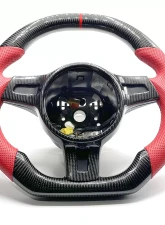 Porsche 997.2 | 991 | 981 | 970 PDK Paddle OEM Steering Wheel Carbon Fiber Red Stripe Red Leather Grips                                     - VR-PORS-9972-PDK2-STRWHL - Image 2