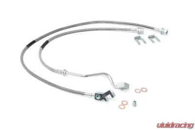 Rough Country Front Extended Stainless Steel Brake Lines for 4-8-inch Lifts Ford 1999-2004 - 89705