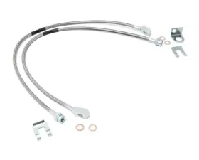 Rough Country Front Extended Stainless Steel Brake Lines for 4-6-inch Lifts Jeep