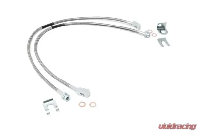 Rough Country Front Extended Stainless Steel Brake Lines for 4-6-inch Lifts Jeep - 89702