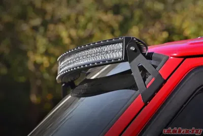 Rough Country 50" Curved LED Light Bar Upper Windshield Mounting Brackets (Jeep XJ / MJ) Jeep Cherokee 1984-2001 CLEARANCE - 70517