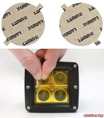Lamin-X Dodge Viper 1992-2002 Round Yellow Fog Light Covers - D415Y