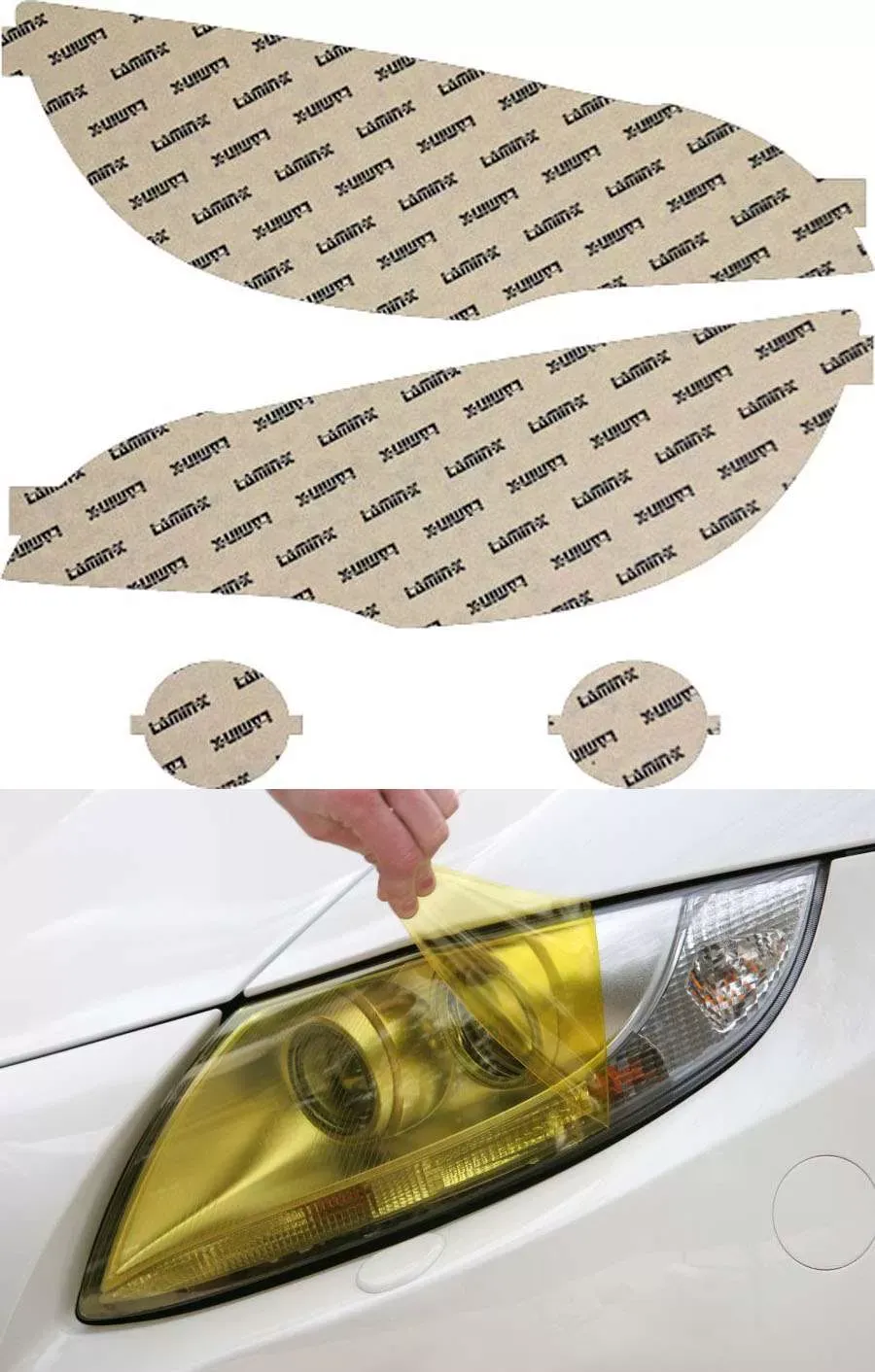 Lamin-X BMW X6 2008-2014 Yellow Headlight Covers - B026Y