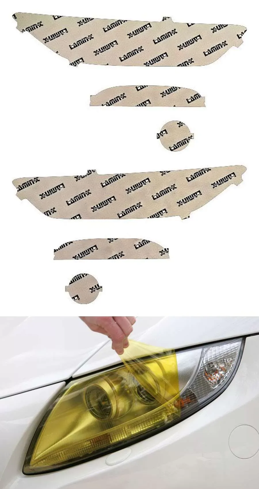 Lamin-X Yellow Headlight Covers Ford Mustang 2015-2022 - F050Y