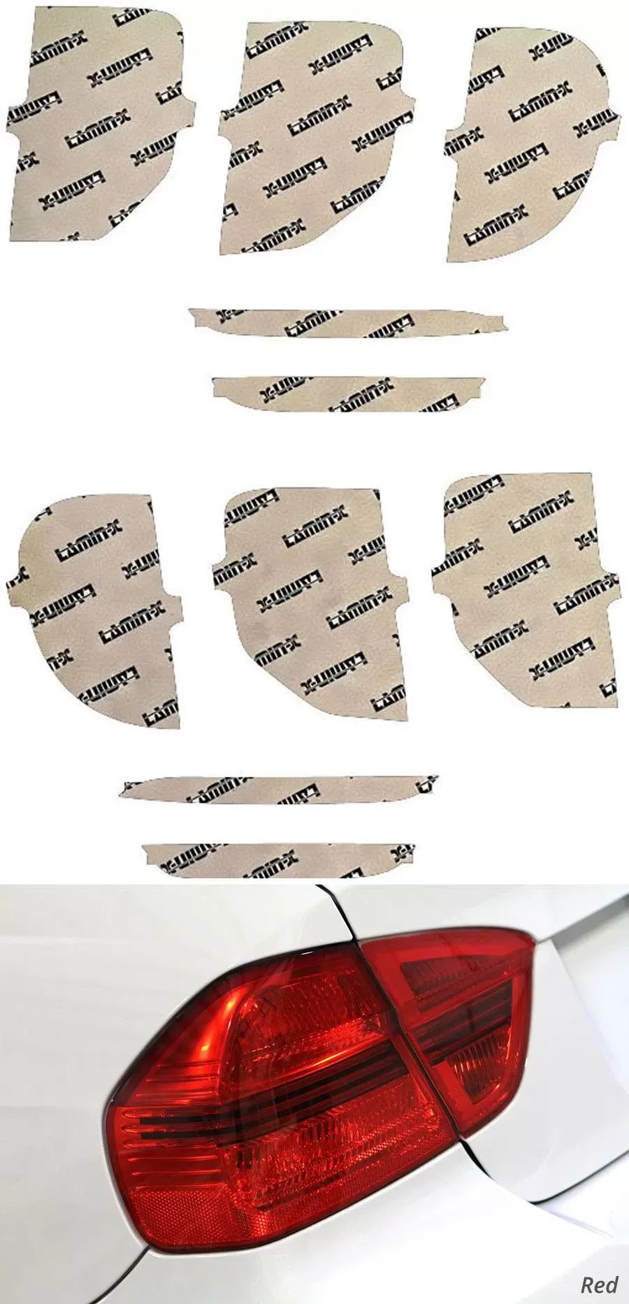 Lamin-X Red Tail Light Covers Ford Mustang 2015-2022 - F250R