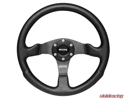 MOMO Competition Black Leather Steering Wheel - COM35BK0B