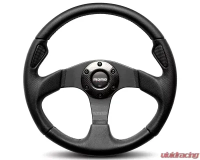 MOMO Jet 350mm Black Leather Steering Wheel - JET35BK0B