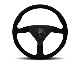 MOMO Monte Carlo Black Alcantara Leather with Black Stitching 320mm Steering Wheel