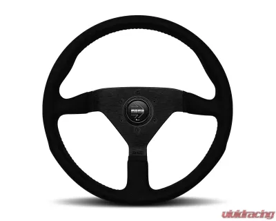 MOMO Monte Carlo Black Alcantara Leather with Black Stitching 320mm Steering Wheel - MCL32AL1B